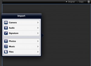 FileMaker Go 12 container menu